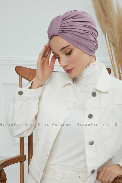 Laura - Lilac Cotton Turban