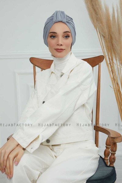 Laura - Light Grey Cotton Turban