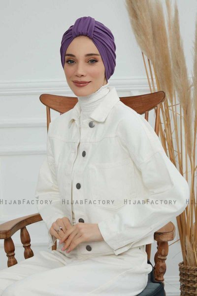 Laura - Violet Cotton Turban
