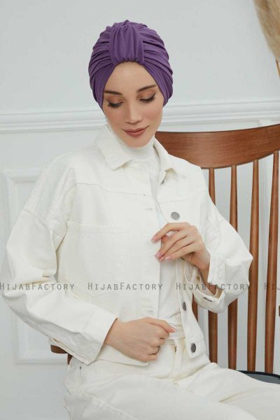 Laura - Violet Cotton Turban