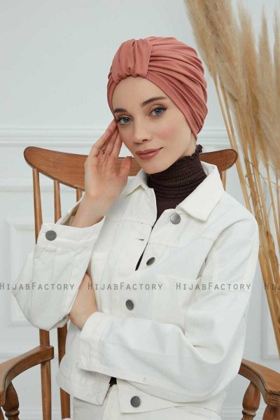 Laura - Salmon Cotton Turban