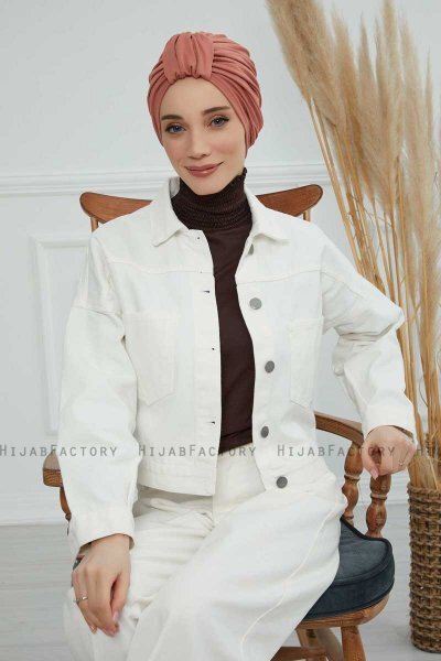 Laura - Salmon Cotton Turban