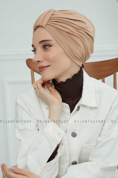 Laura - Sand Cotton Turban