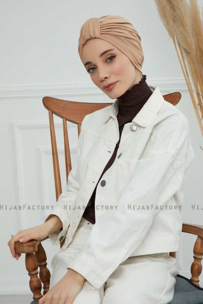 Laura - Sand Cotton Turban