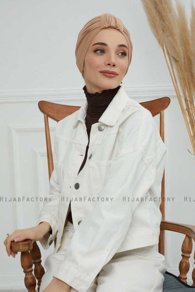 Laura - Sand Cotton Turban