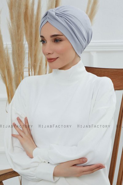 Astrid - Light Grey Cotton Turban
