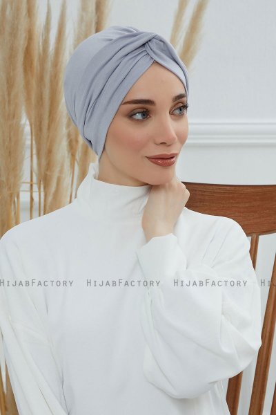 Astrid - Light Grey Cotton Turban