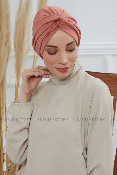 Astrid - Salmon Cotton Turban