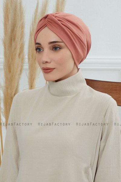 Astrid - Salmon Cotton Turban