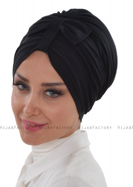 Agnes - Black Cotton Turban - Ayse Turban