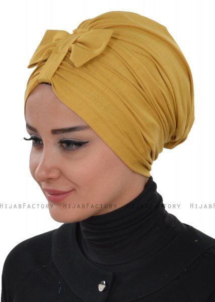 Agnes - Mustard Cotton Turban - Ayse Turban