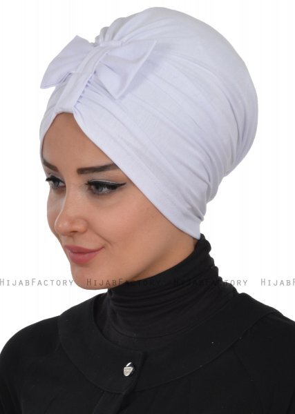 Agnes - White Cotton Turban - Ayse Turban