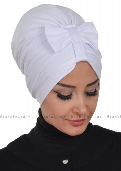 Agnes - White Cotton Turban - Ayse Turban