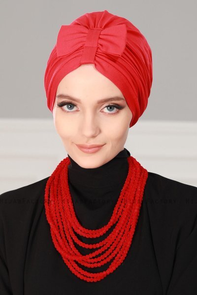 Agnes - Red Cotton Turban - Ayse Turban