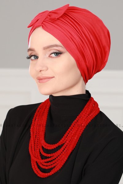 Agnes - Red Cotton Turban - Ayse Turban