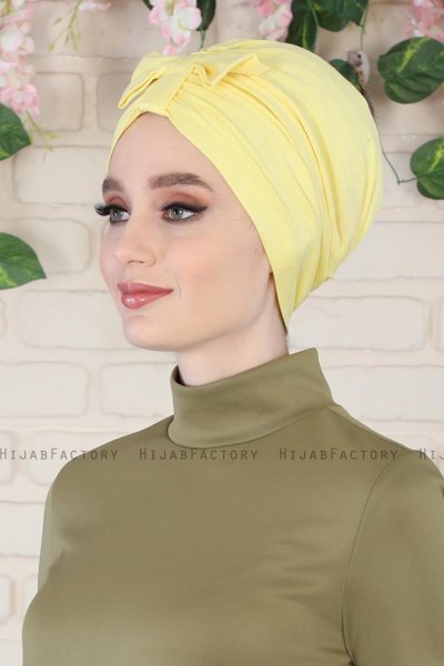 Agnes - Yellow Cotton Turban - Ayse Turban