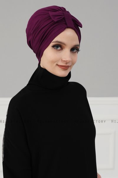 Agnes - Purple Cotton Turban - Ayse Turban