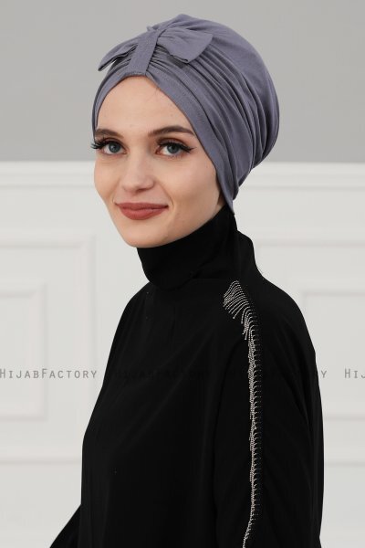 Agnes - Grey Cotton Turban - Ayse Turban