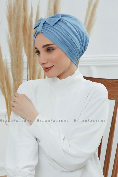 Agnes - Sky Blue Cotton Turban
