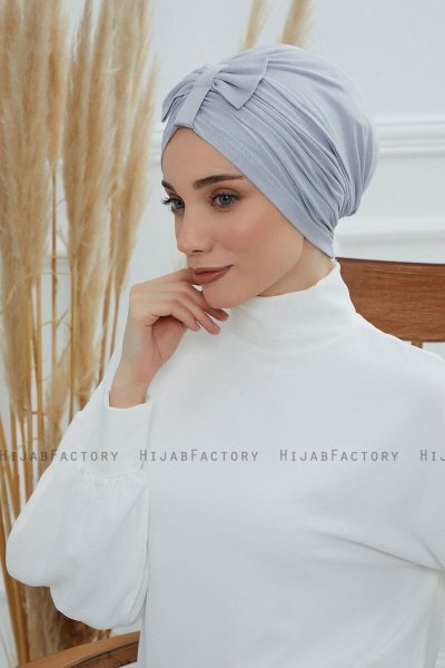 Agnes - Light Grey Cotton Turban