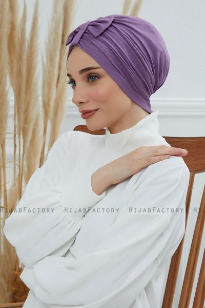 Agnes - Violet Cotton Turban