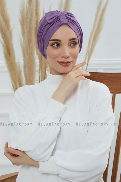 Agnes - Violet Cotton Turban