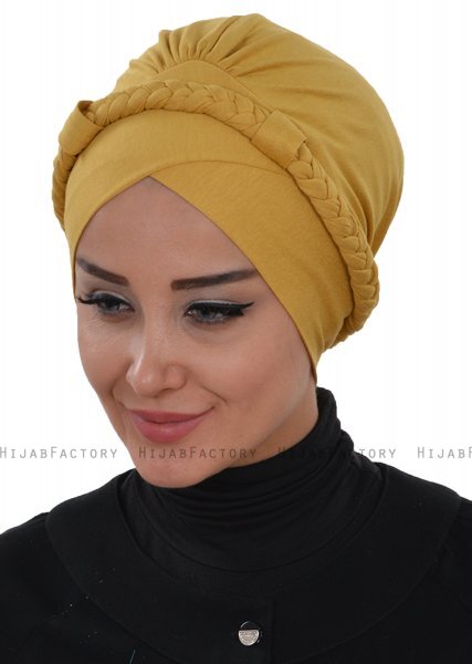 Olivia - Mustard Cotton Turban - Ayse Turban