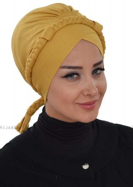 Olivia - Mustard Cotton Turban - Ayse Turban