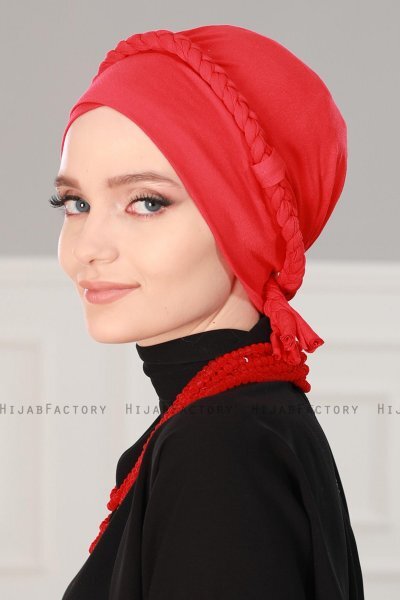 Olivia - Red Cotton Turban - Ayse Turban