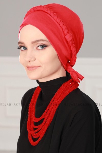 Olivia - Red Cotton Turban - Ayse Turban