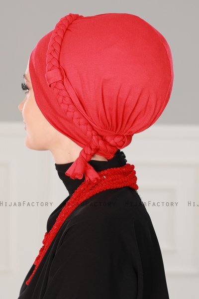 Olivia - Red Cotton Turban - Ayse Turban