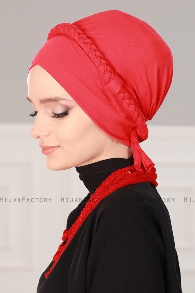 Olivia - Red Cotton Turban - Ayse Turban