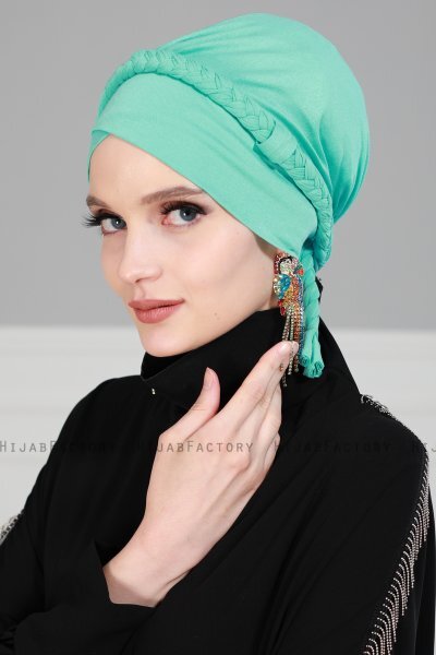 Olivia - Turquoise Cotton Turban - Ayse Turban