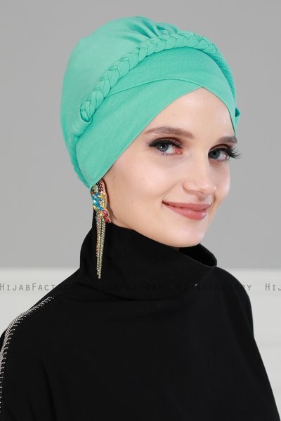 Olivia - Turquoise Cotton Turban - Ayse Turban