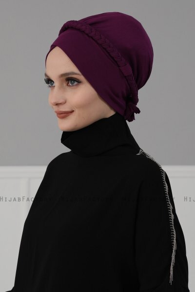Olivia - Purple Cotton Turban - Ayse Turban