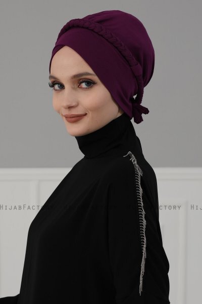 Olivia - Purple Cotton Turban - Ayse Turban