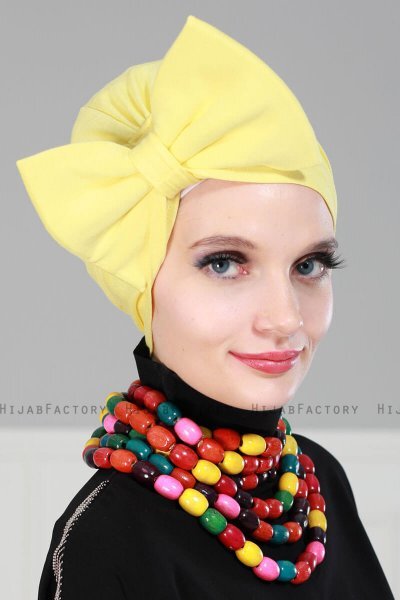 Julia - Yellow Cotton Turban - Ayse Turban