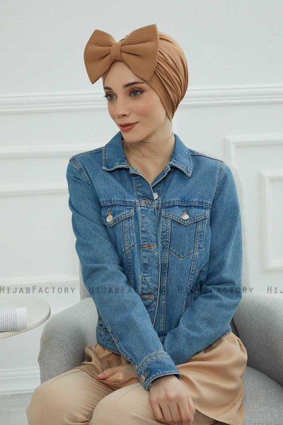 Julia - Light Brown Cotton Turban