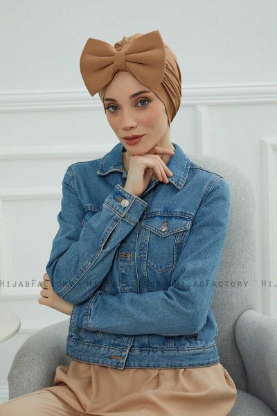 Julia - Light Brown Cotton Turban