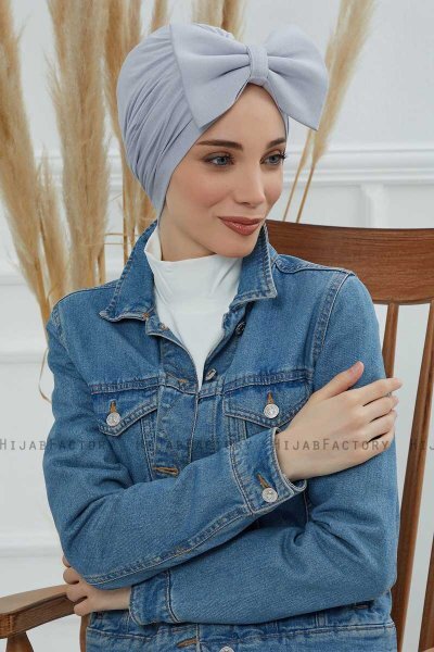 Julia - Light Grey Cotton Turban