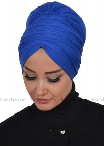Wilma - Blue Cotton Turban - Ayse Turban