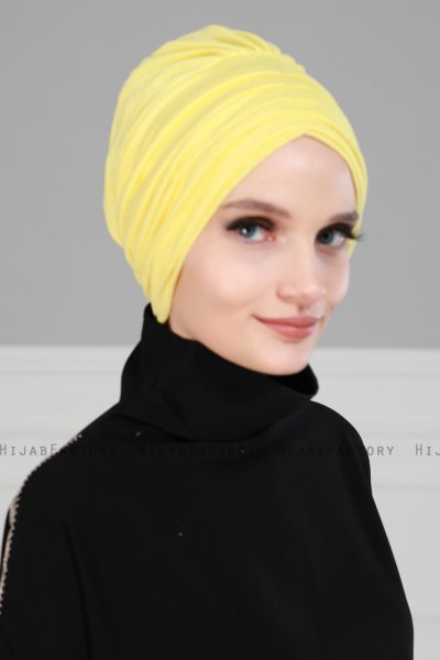 Wilma - Yellow Cotton Turban - Ayse Turban