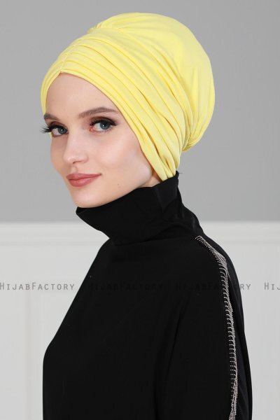 Wilma - Yellow Cotton Turban - Ayse Turban