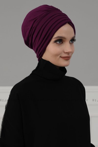 Wilma - Purple Cotton Turban - Ayse Turban
