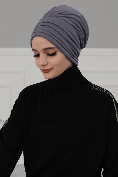 Wilma - Grey Cotton Turban - Ayse Turban