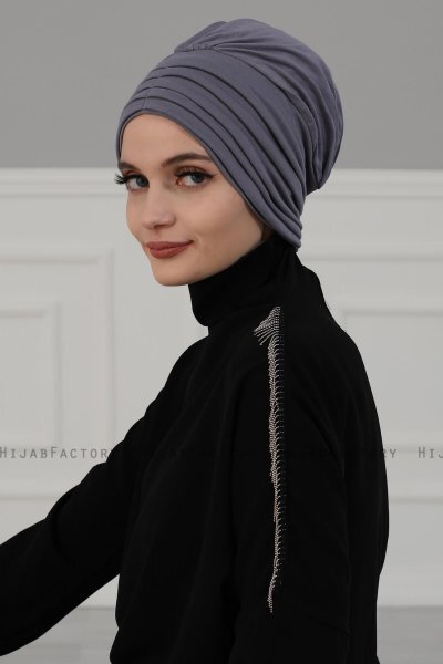 Wilma - Grey Cotton Turban - Ayse Turban