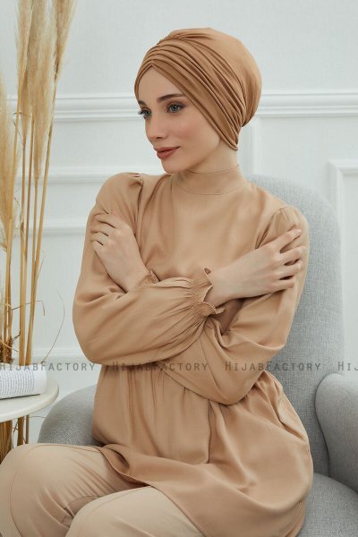 Wilma - Light Brown Cotton Turban