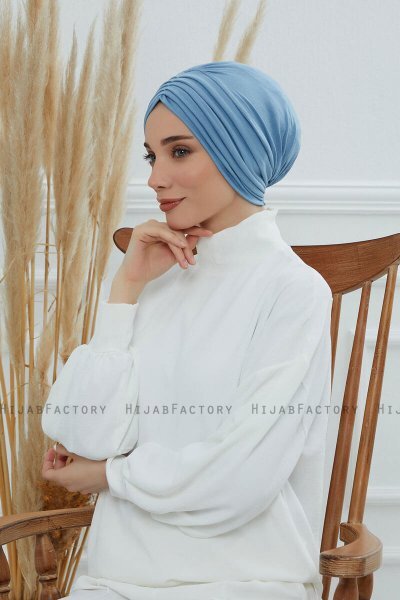 Wilma - Sky Blue Cotton Turban