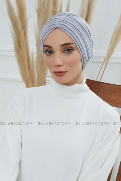 Wilma - Light Grey Cotton Turban