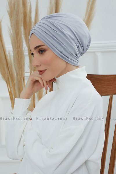 Wilma - Light Grey Cotton Turban